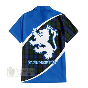 Baird Family Crest Tartan Short Sleeve Button Shirt Celebrate Saint Andrew's Day in Style