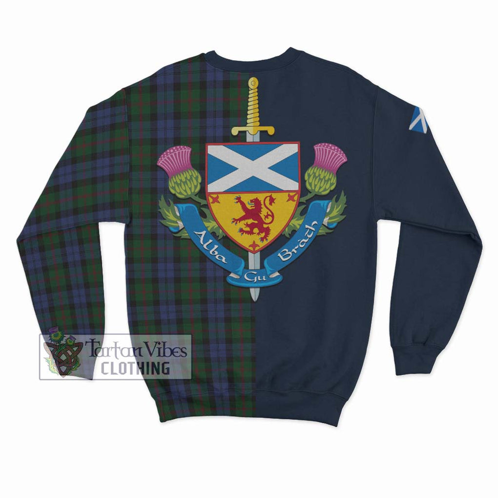 Tartan Vibes Clothing Baird Tartan Sweatshirt with Scottish Lion Royal Arm Half Style