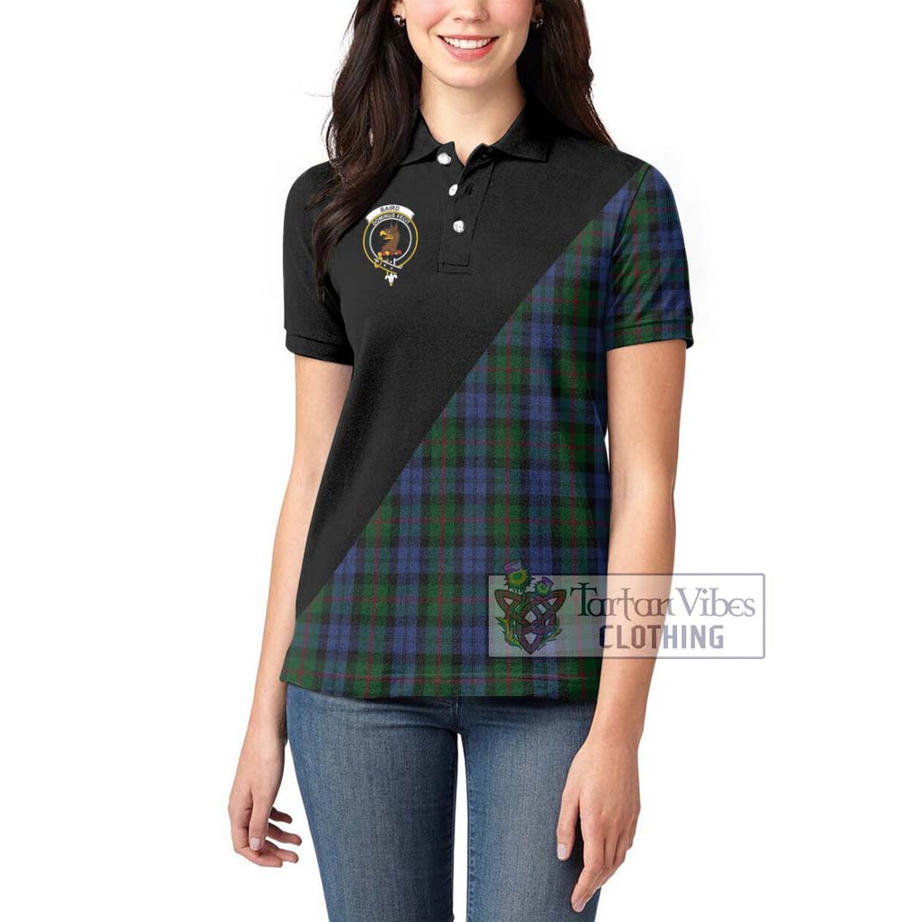 Baird Tartan Women's Polo Shirt with Family Crest and Military Logo Style - Tartanvibesclothing Shop