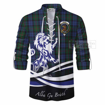 Baird Tartan Ghillie Kilt Shirt with Alba Gu Brath Regal Lion Emblem