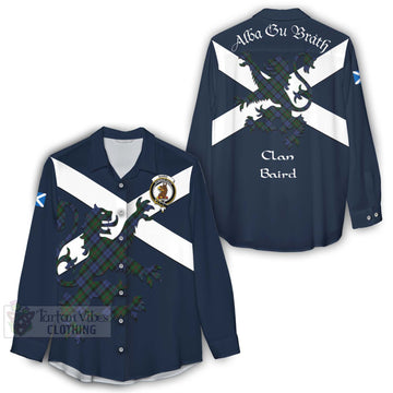 Baird Tartan Lion Rampant Women's Casual Shirt Proudly Display Your Heritage with Alba Gu Brath and Clan Name