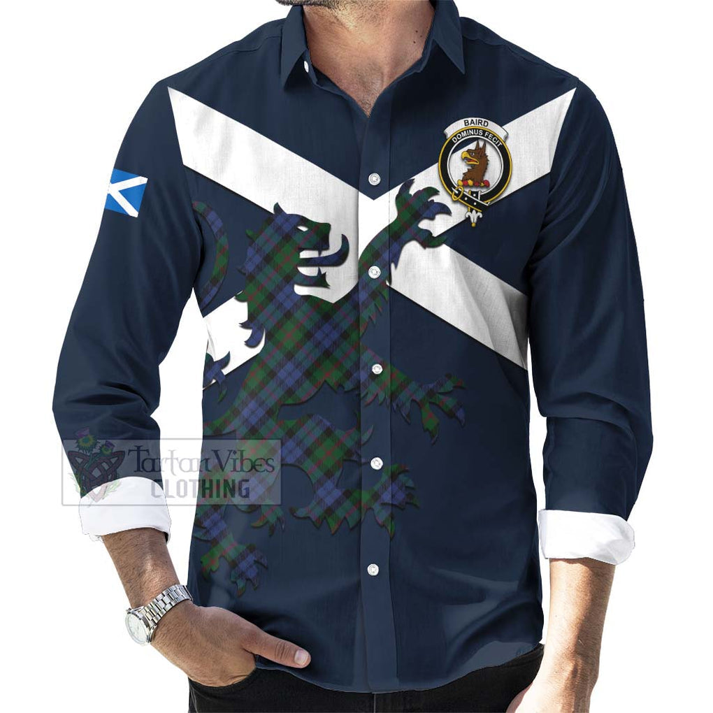 Tartan Vibes Clothing Baird Tartan Lion Rampant Long Sleeve Button Shirt – Proudly Display Your Heritage with Alba Gu Brath and Clan Name