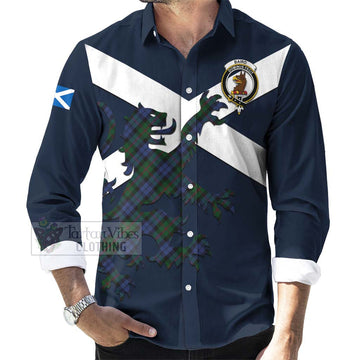 Baird Tartan Lion Rampant Long Sleeve Button Shirt Proudly Display Your Heritage with Alba Gu Brath and Clan Name