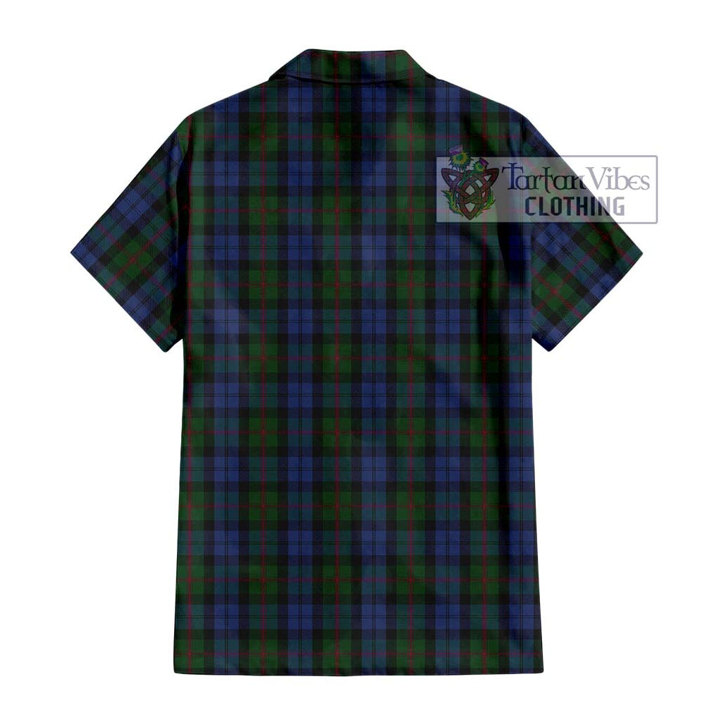 Baird Tartan Short Sleeve Button Shirt with Family Crest DNA In Me Style - Tartanvibesclothing Shop