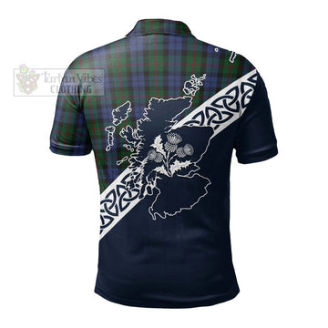 Baird Tartan Polo Shirt Featuring Thistle and Scotland Map