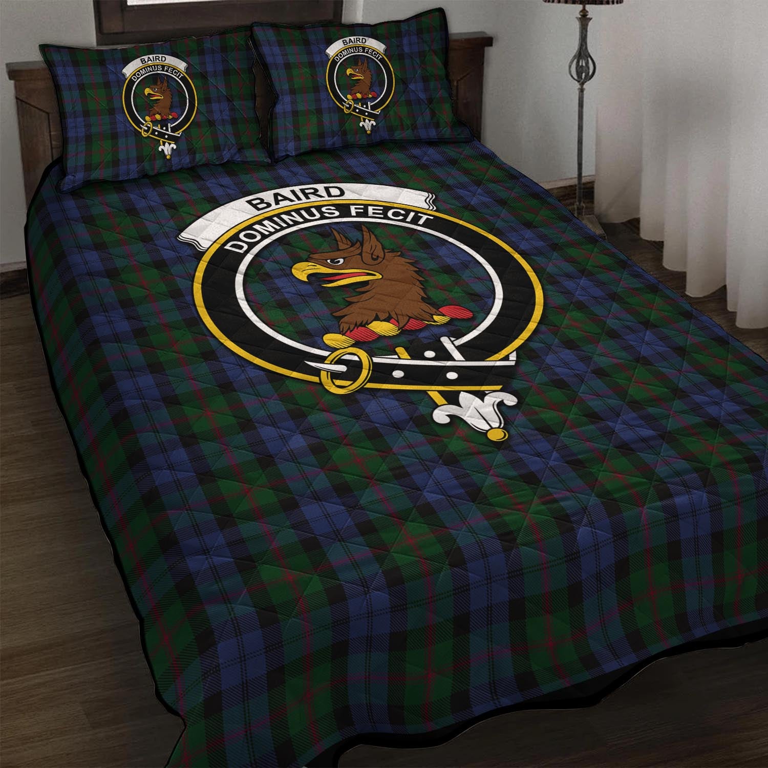 Baird Tartan Quilt Bed Set with Family Crest - Tartan Vibes Clothing