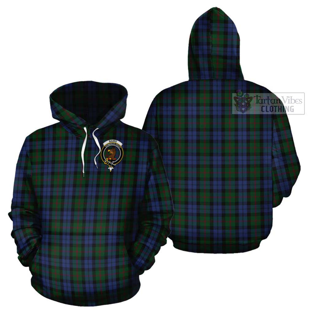 Baird Tartan Cotton Hoodie with Family Crest Pullover Hoodie - Tartan Vibes Clothing