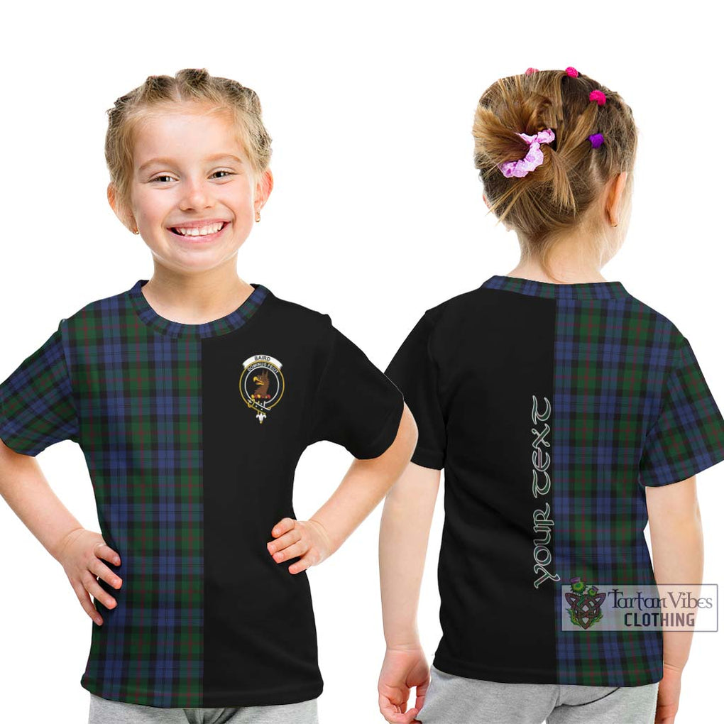 Baird Tartan Kid T-Shirt with Family Crest and Half Of Me Style - Tartanvibesclothing Shop