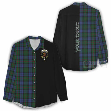 Baird Tartan Women's Casual Shirt with Family Crest and Half Of Me Style