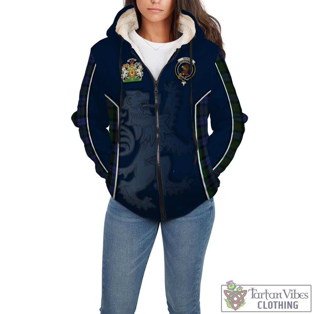 Tartan Vibes Clothing Baird Tartan Sherpa Hoodie with Family Crest and Lion Rampant Vibes Sport Style