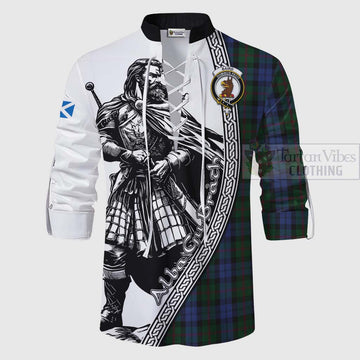 Baird Tartan Clan Crest Ghillie Kilt Shirt with Highlander Warrior Celtic Style