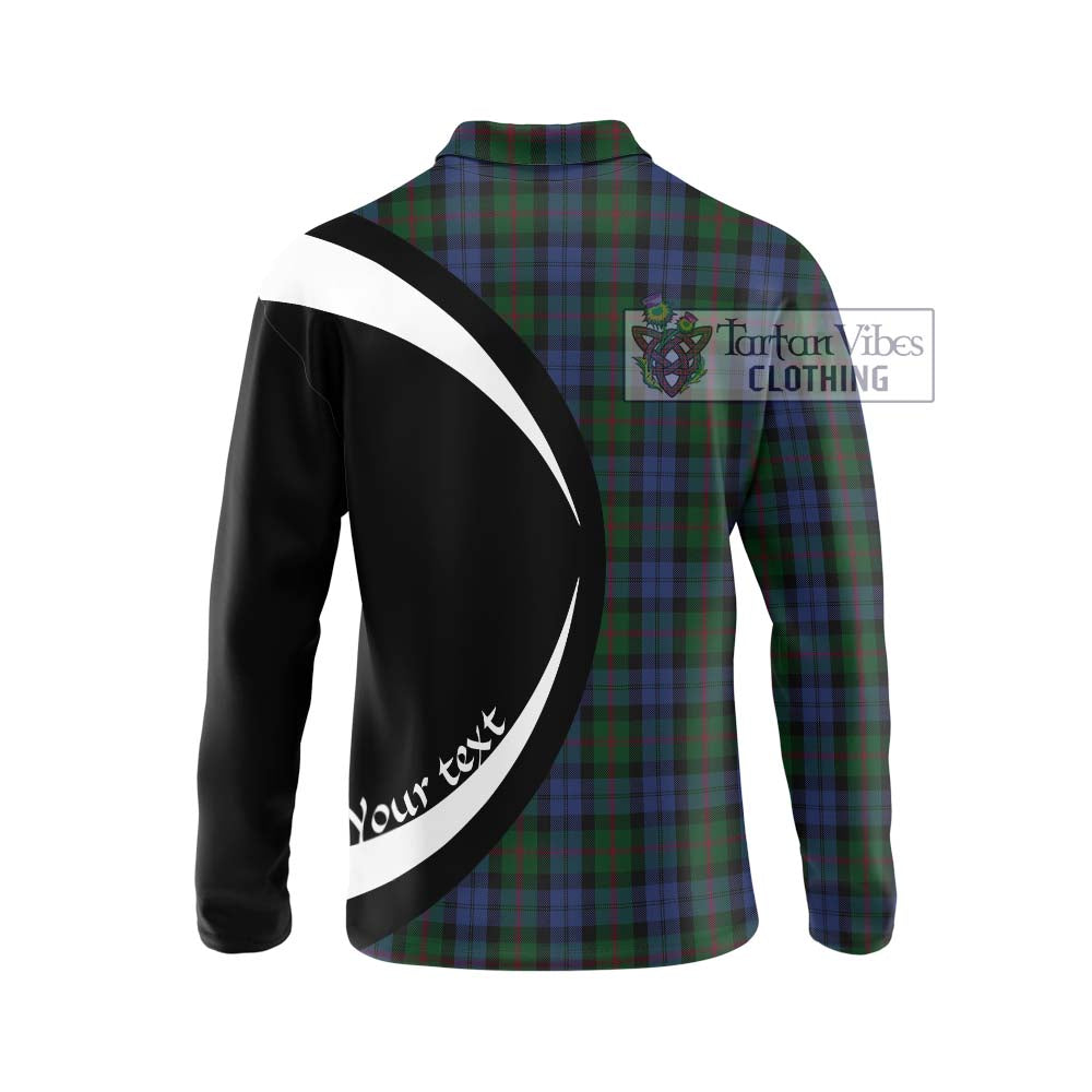 Baird Tartan Long Sleeve Polo Shirt with Family Crest Circle Style - Tartan Vibes Clothing