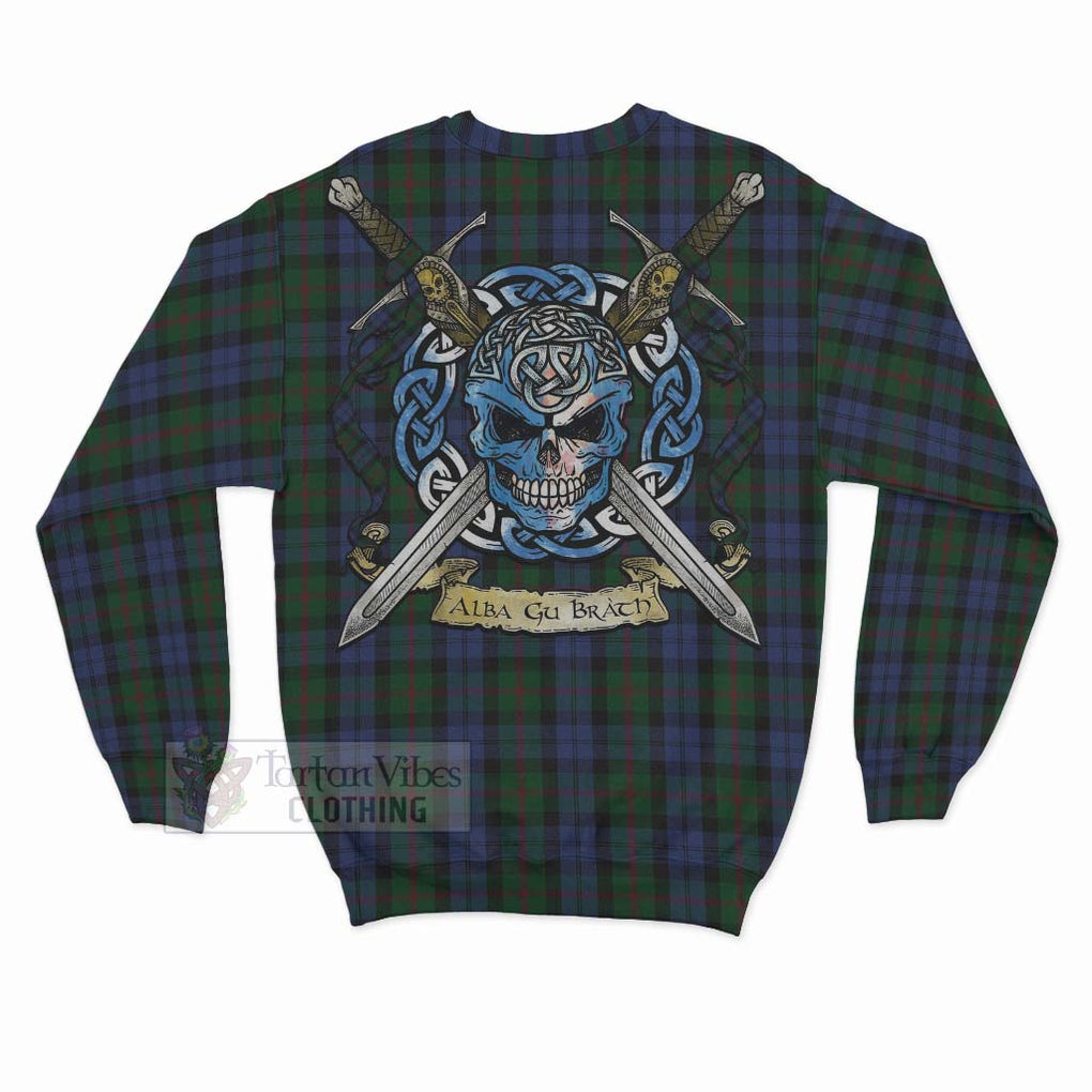Baird Tartan Sweatshirt with Family Crest Celtic Skull Style - Tartan Vibes Clothing
