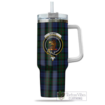 Baird Tartan and Family Crest Tumbler with Handle