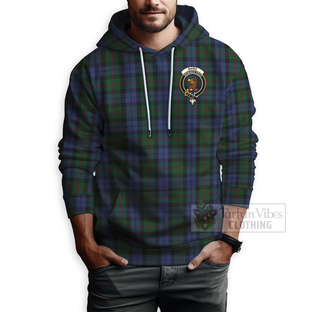 Tartan Vibes Clothing Baird Tartan Hoodie with Family Crest Celtic Skull Style