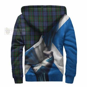 Baird Tartan Sherpa Hoodie with Family Crest Scotland Patriotic Style