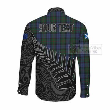 Baird Crest Tartan Long Sleeve Button Shirt with New Zealand Silver Fern Half Style