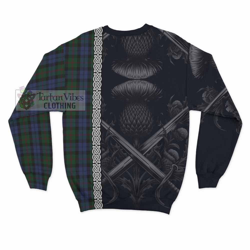 Tartan Vibes Clothing Baird Tartan Sweatshirt with Family Crest Cross Sword Thistle Celtic Vibes