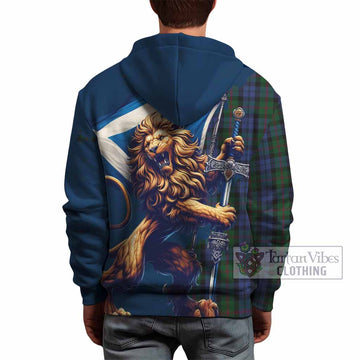 Baird Tartan Family Crest Hoodie with Scottish Majestic Lion