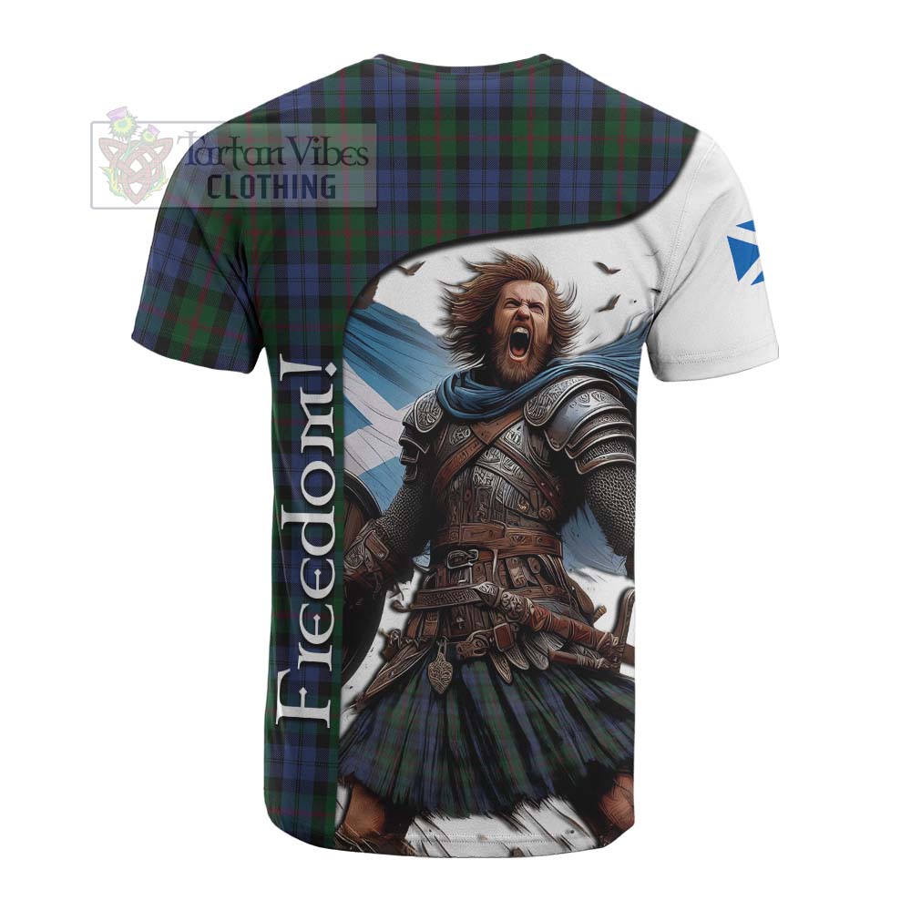 Tartan Vibes Clothing Baird Crest Tartan Cotton T-shirt Inspired by the Freedom of Scottish Warrior