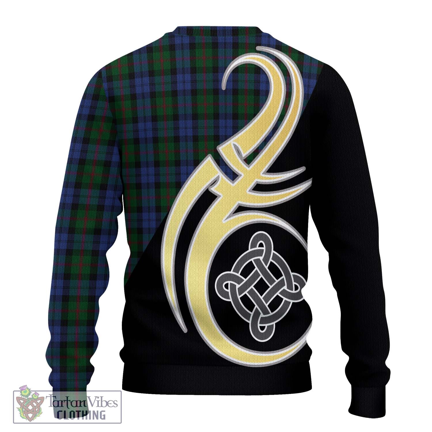 Baird Tartan Knitted Sweater with Family Crest and Celtic Symbol Style - Tartan Vibes Clothing