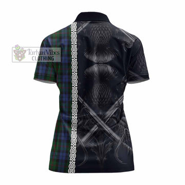 Baird Tartan Women's Polo Shirt with Family Crest Cross Sword Thistle Celtic Vibes