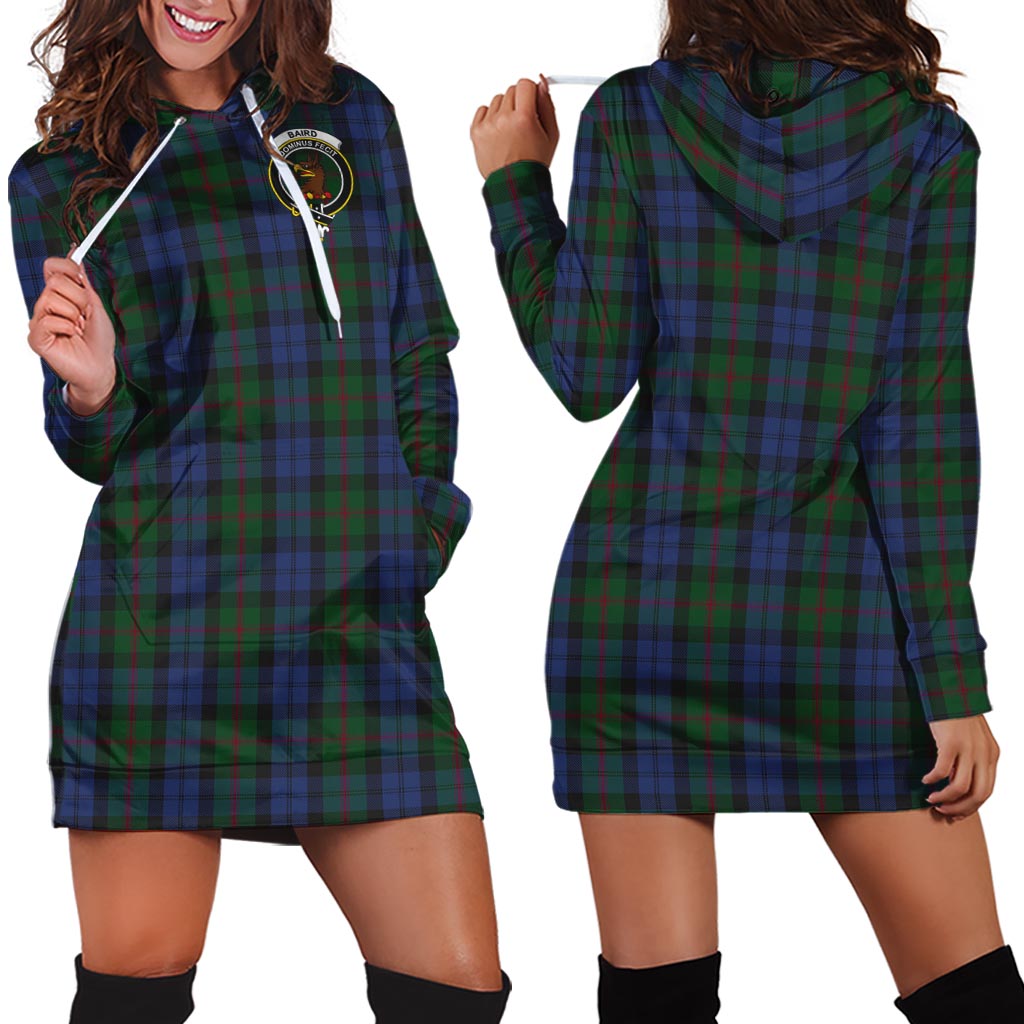 Baird Tartan Hoodie Dress with Family Crest - Tartan Vibes Clothing