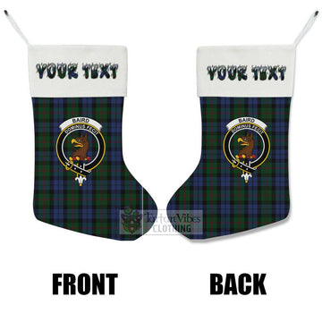 Baird Tartan Family Crest Christmas Stocking with Personalized Text