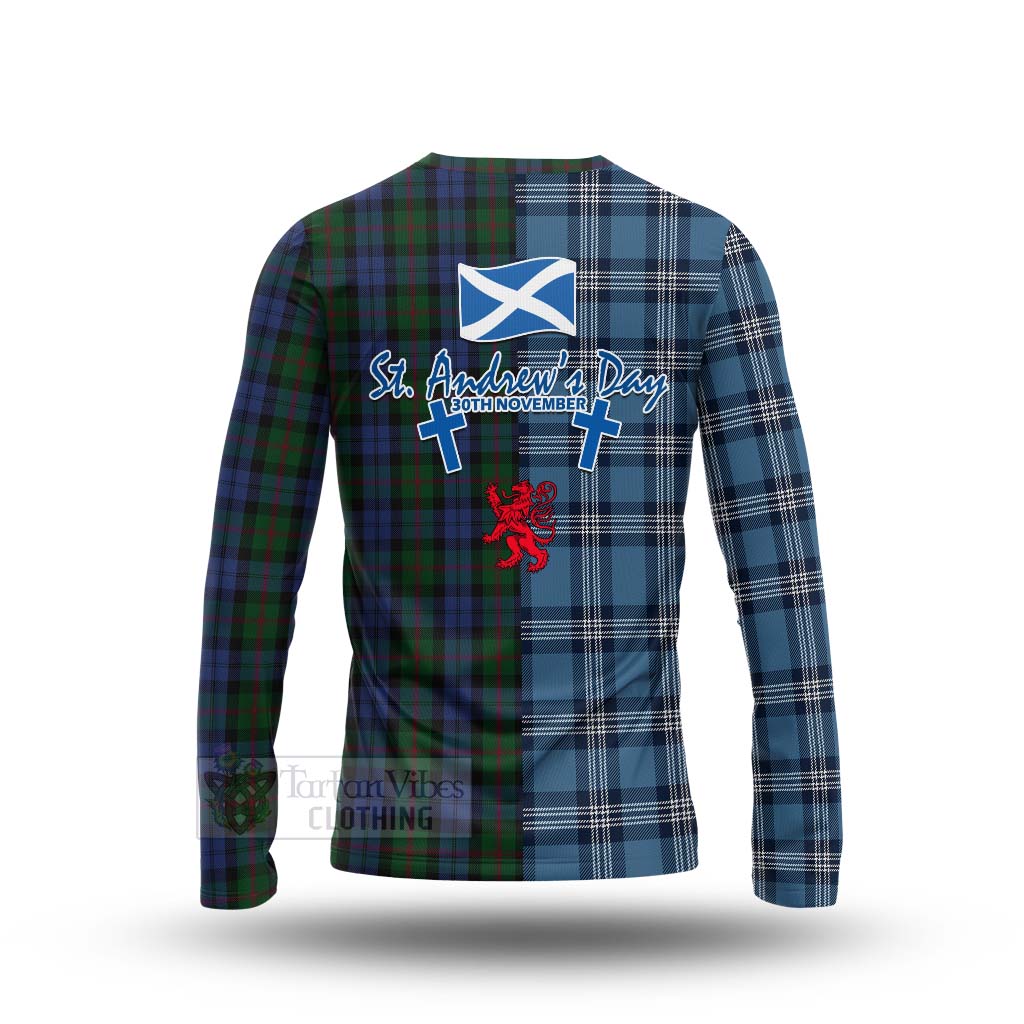 Tartan Vibes Clothing Baird Tartan Long Sleeve T-Shirt Happy St. Andrew's Day Half Tartan Style