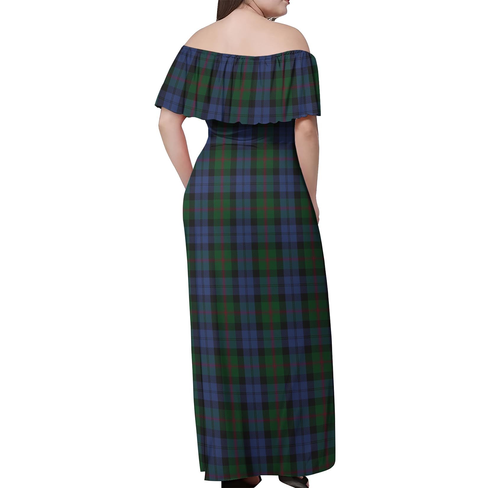 Baird Tartan Off Shoulder Long Dress - Tartanvibesclothing