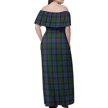 Baird Tartan Off Shoulder Long Dress