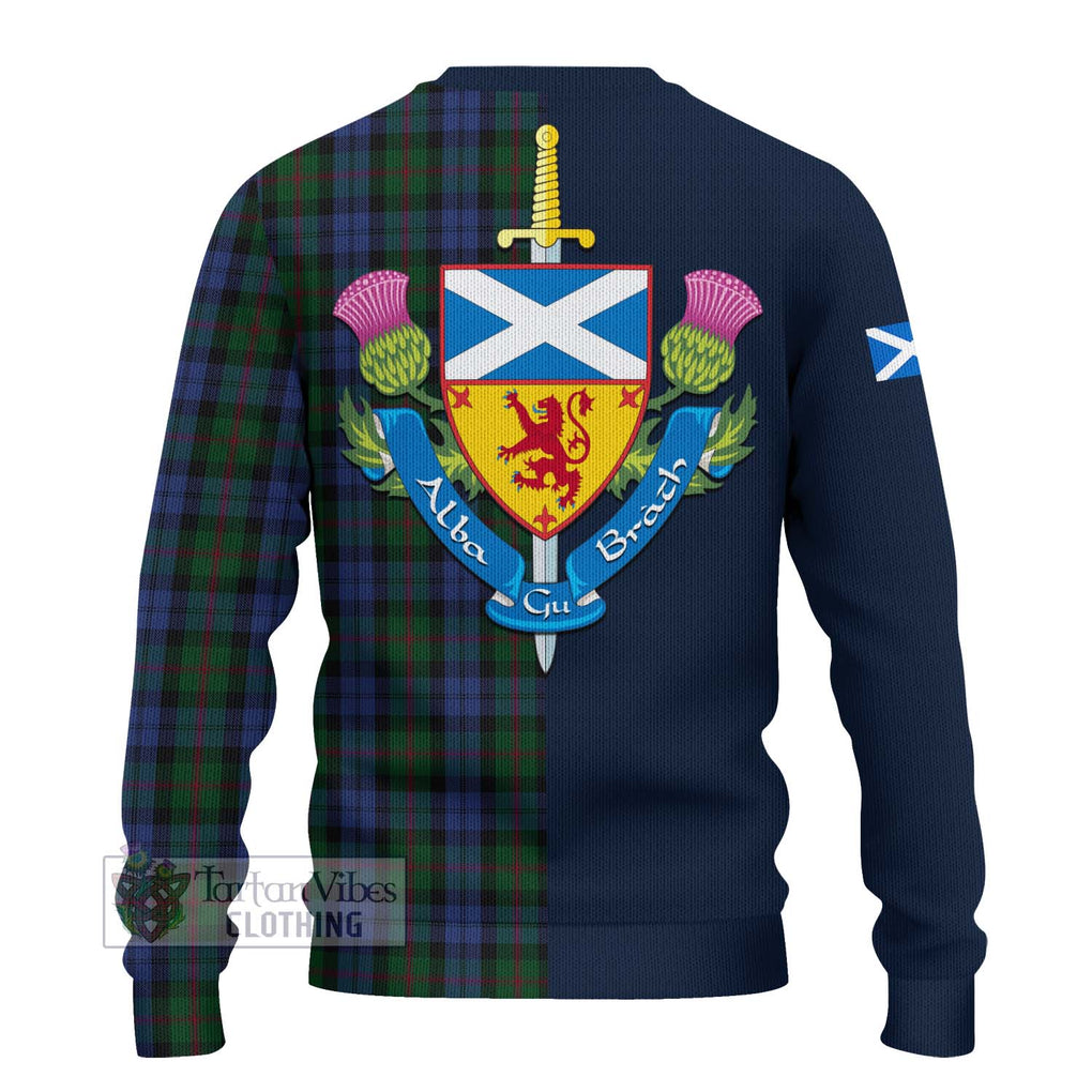 Baird Tartan Ugly Sweater Alba with Scottish Lion Royal Arm Half Style - Tartan Vibes Clothing