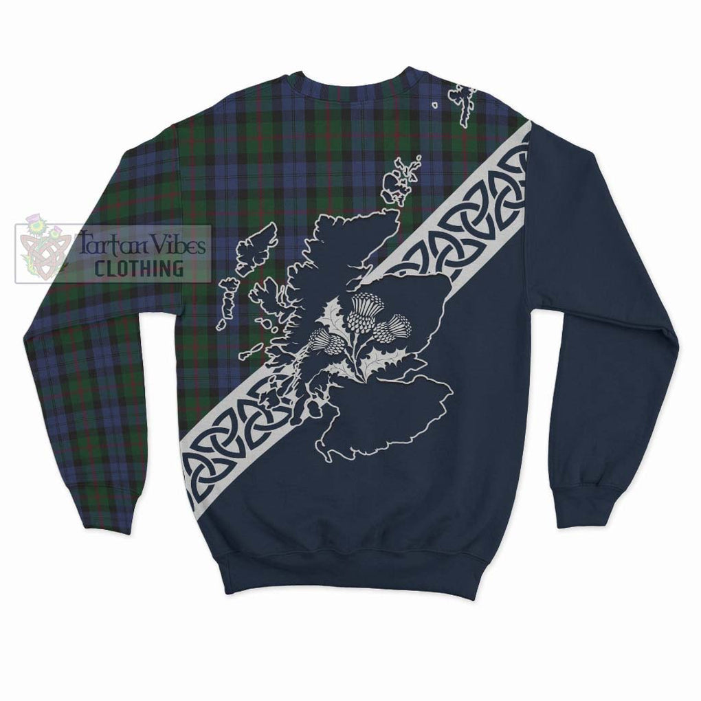 Tartan Vibes Clothing Baird Tartan Sweatshirt Featuring Thistle and Scotland Map