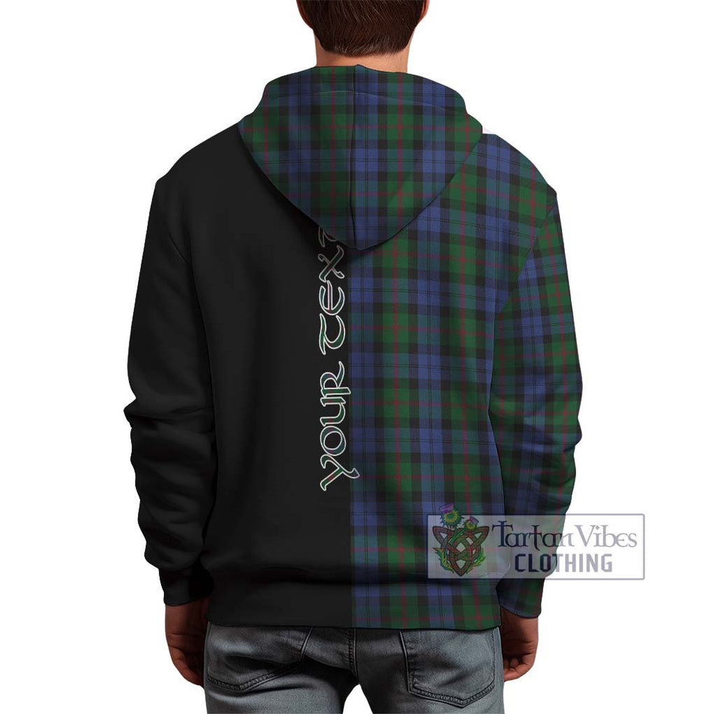 Baird Tartan Hoodie with Family Crest and Half Of Me Style - Tartanvibesclothing Shop