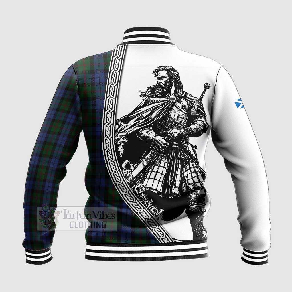 Tartan Vibes Clothing Baird Tartan Clan Crest Baseball Jacket with Highlander Warrior Celtic Style