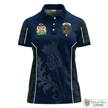 Baird Tartan Women's Polo Shirt with Family Crest and Scottish Thistle Vibes Sport Style
