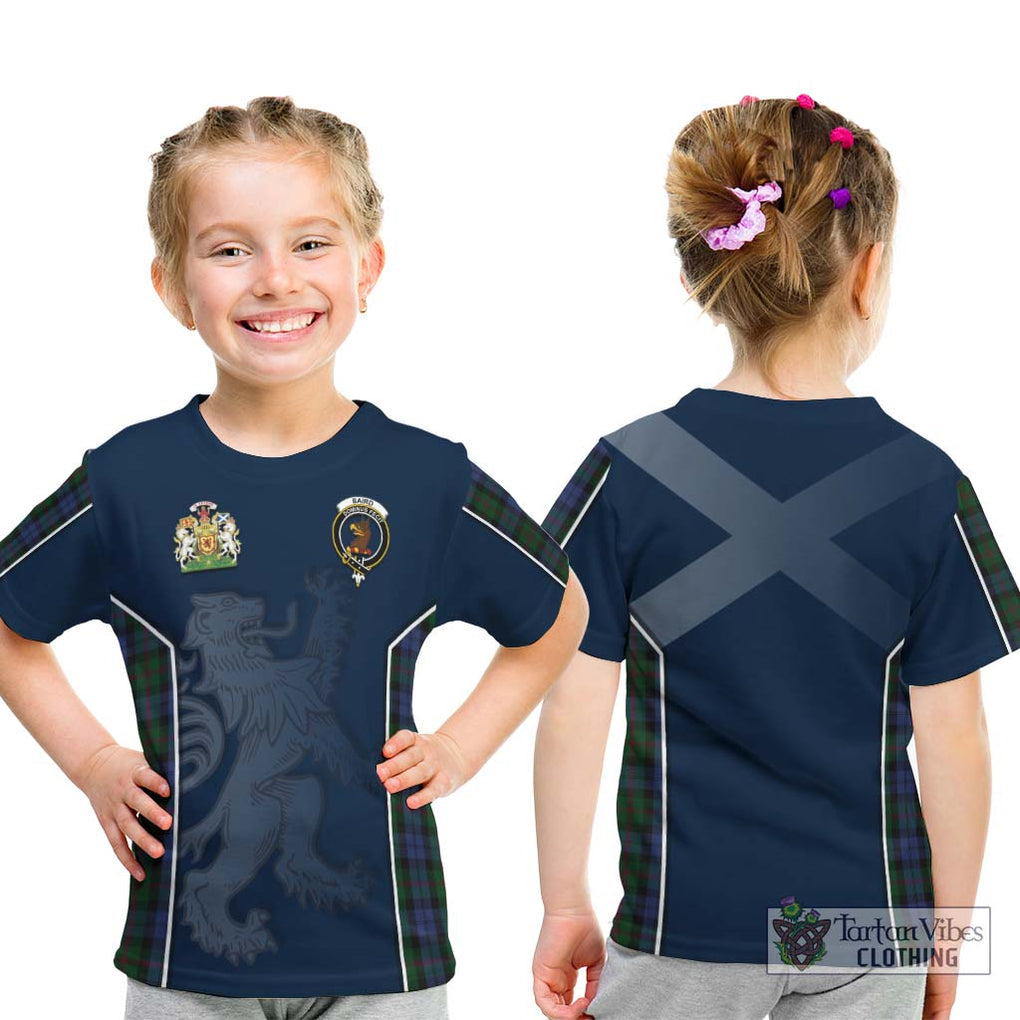 Baird Tartan Kid T-Shirt with Family Crest and Lion Rampant Vibes Sport Style - Tartan Vibes Clothing