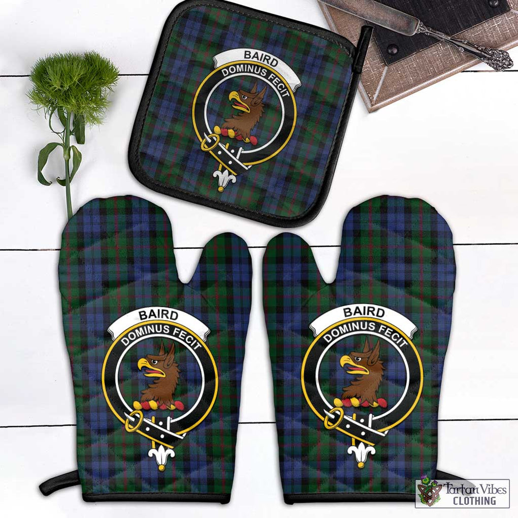 Baird Tartan Combo Oven Mitt & Pot-Holder with Family Crest Combo 1 Oven Mitt & 1 Pot-Holder Black - Tartan Vibes Clothing