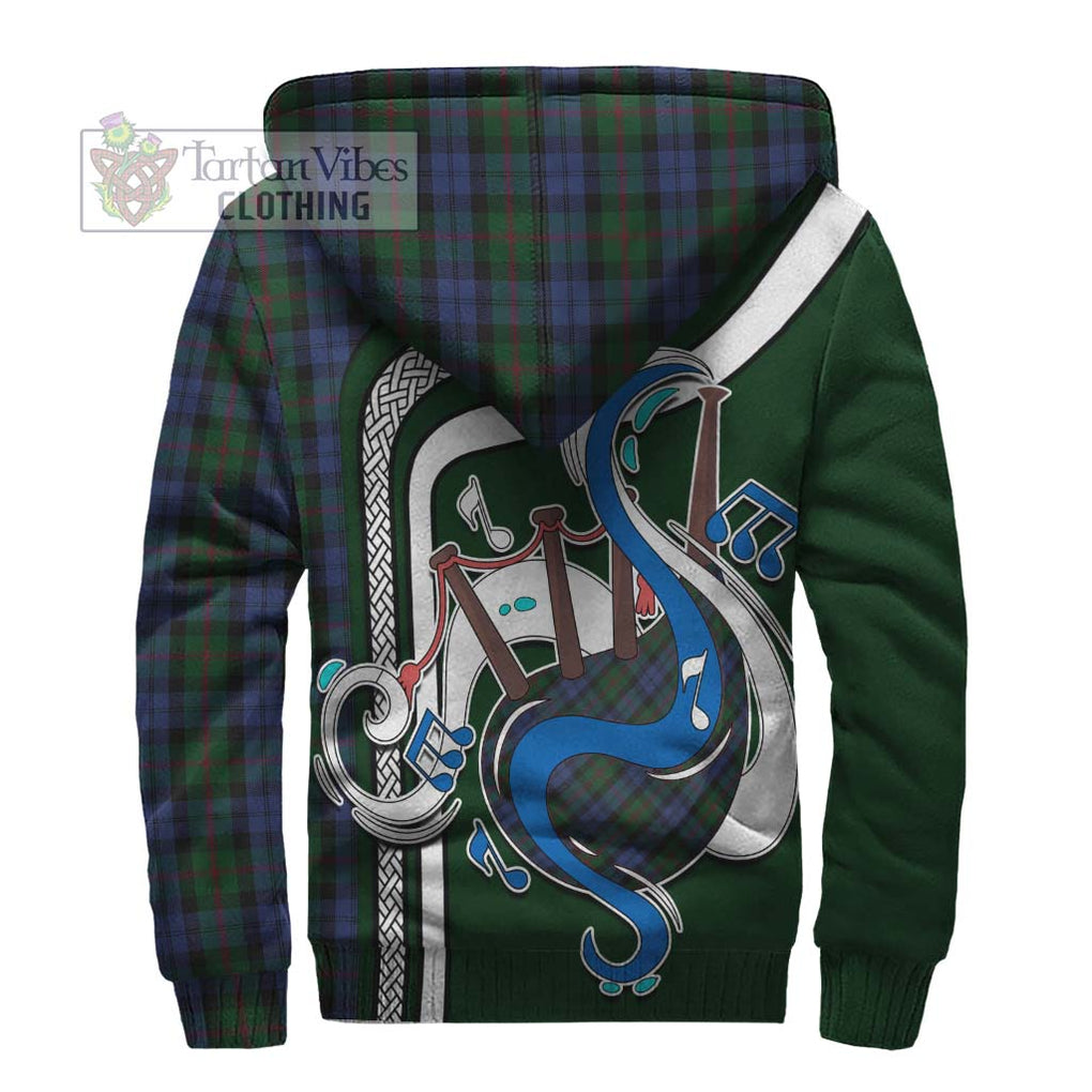 Baird Tartan Sherpa Hoodie with Epic Bagpipe Style - Tartanvibesclothing Shop