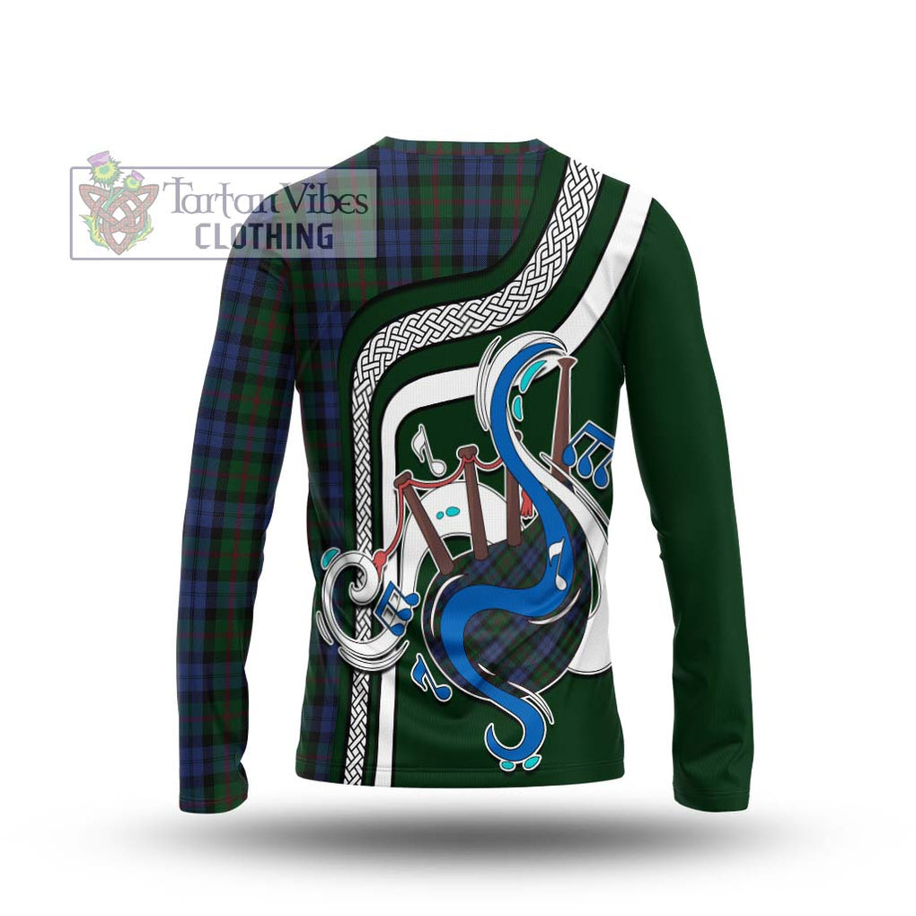 Tartan Vibes Clothing Baird Tartan Long Sleeve T-Shirt with Epic Bagpipe Style