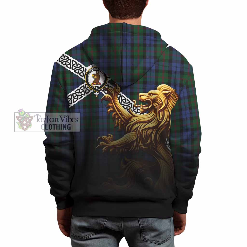 Baird Crest Tartan Hoodie with Golden Lion Emblem Celtic Style - Tartan Vibes Clothing