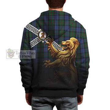 Baird Crest Tartan Hoodie with Golden Lion Emblem Celtic Style - Tartan Vibes Clothing
