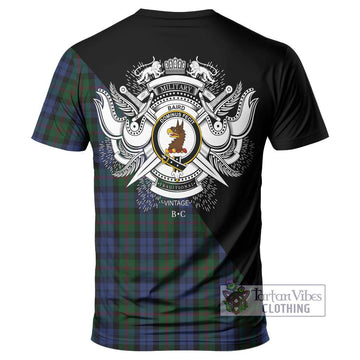 Baird Tartan T-Shirt with Family Crest and Military Logo Style