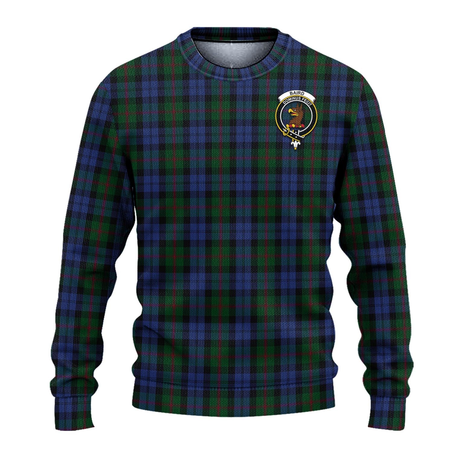 Baird Tartan Knitted Sweater with Family Crest - Tartanvibesclothing