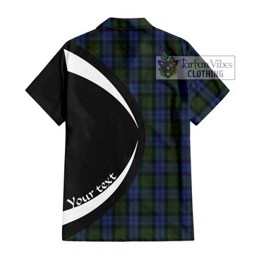 Baird Tartan Short Sleeve Button Up with Family Crest Circle Style