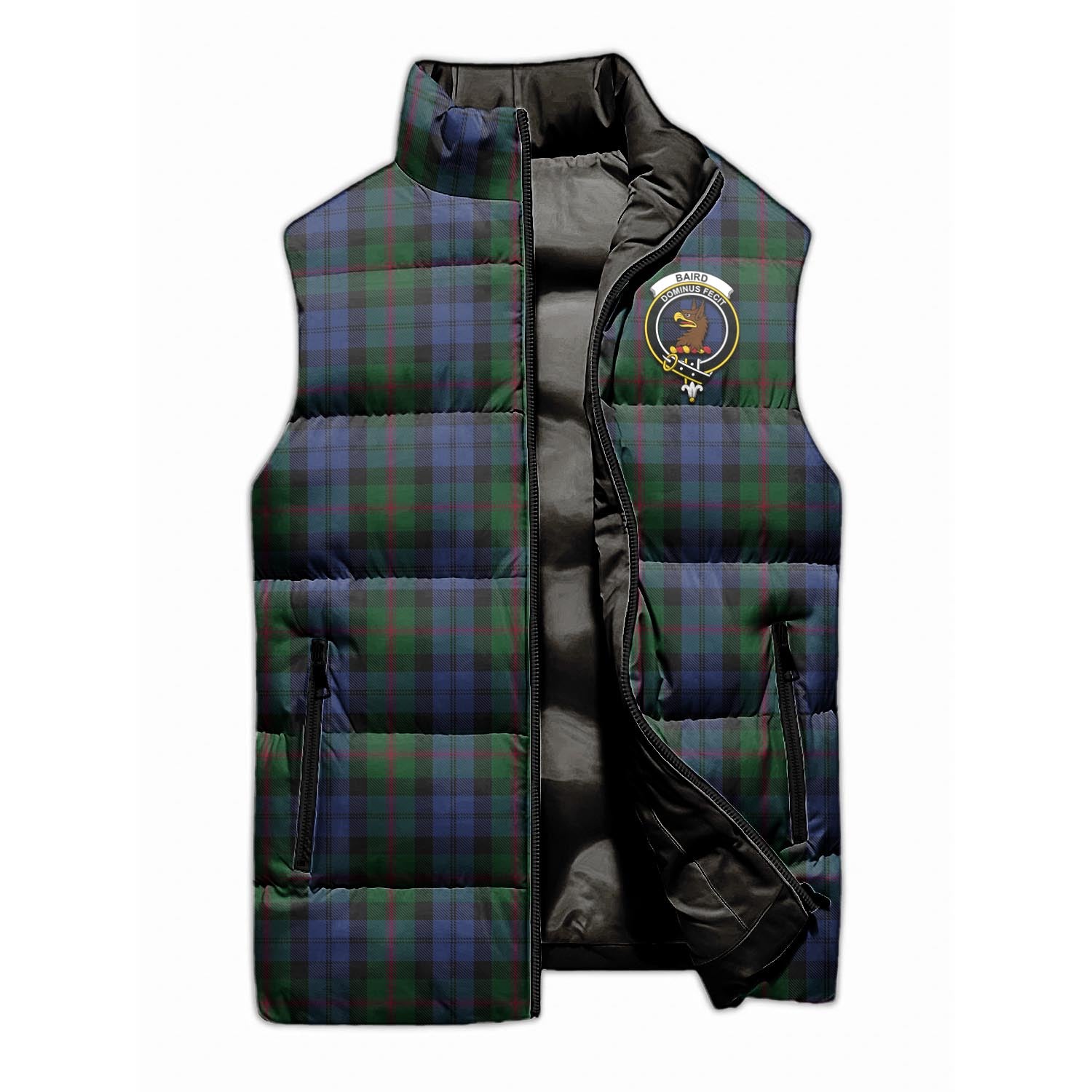 Baird Tartan Sleeveless Puffer Jacket with Family Crest - Tartanvibesclothing