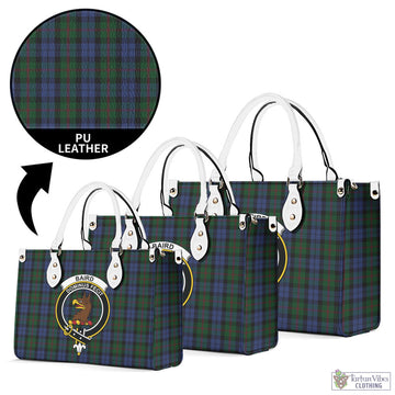 Baird Tartan Luxury Leather Handbags with Family Crest