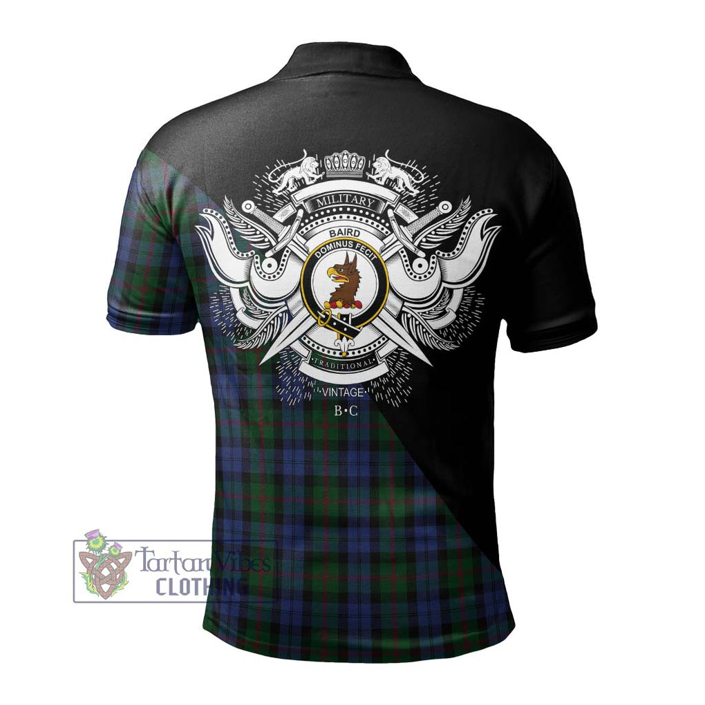 Baird Tartan Polo Shirt with Family Crest and Military Logo Style - Tartanvibesclothing Shop