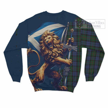 Baird Tartan Family Crest Sweatshirt with Scottish Majestic Lion