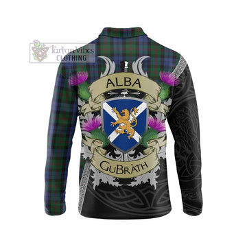 Baird Tartan Family Crest Long Sleeve Polo Shirt Lion Rampant Royal Thistle Shield Celtic Inspired - Tartan Vibes Clothing